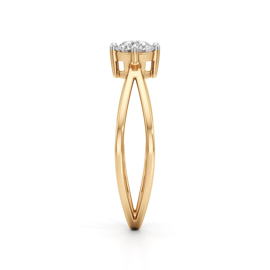 Delicine Twist Round Cut Delicate Ring
