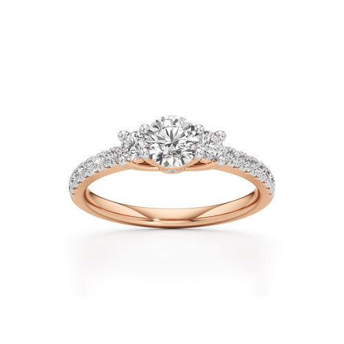 Commitra 1ct round cut engagement ring