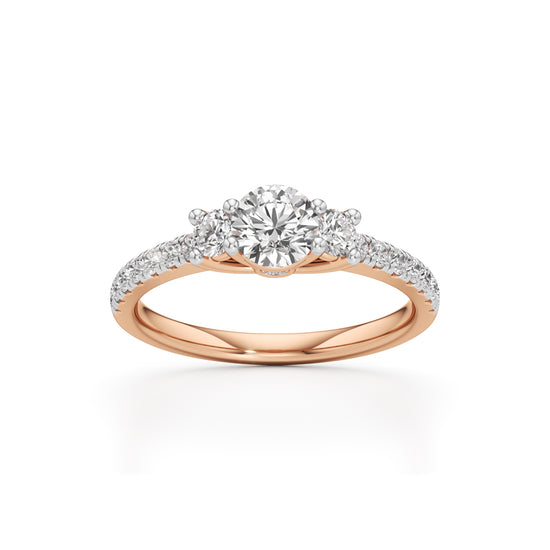 Commitra 1ct round cut engagement ring