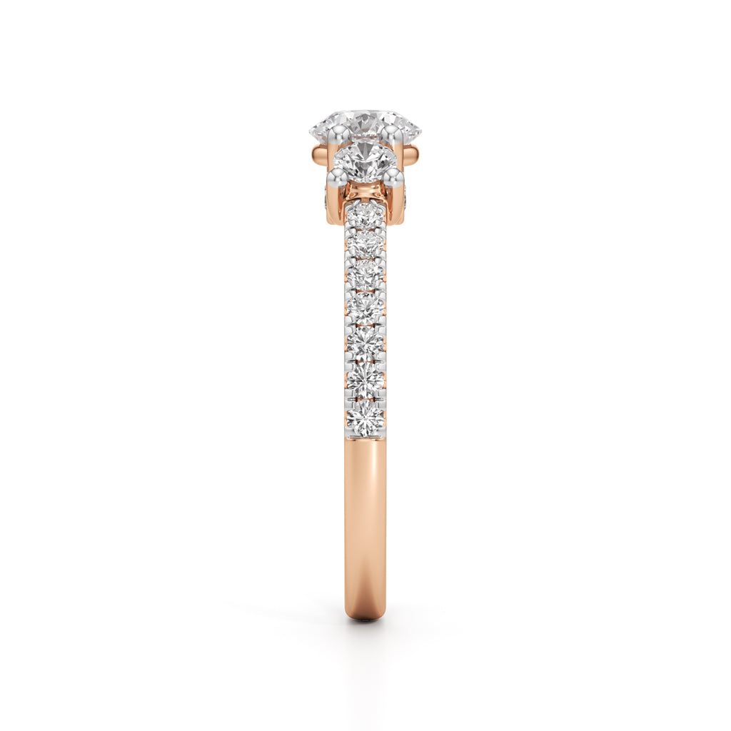 Commitra 1ct round cut engagement ring