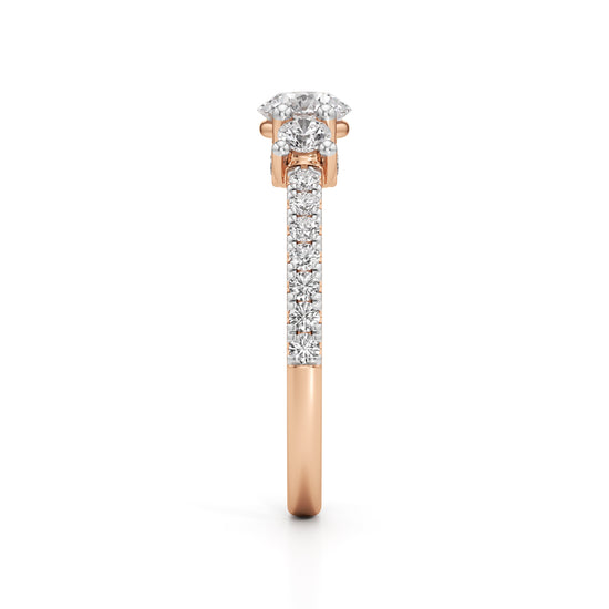 Commitra 1ct round cut engagement ring