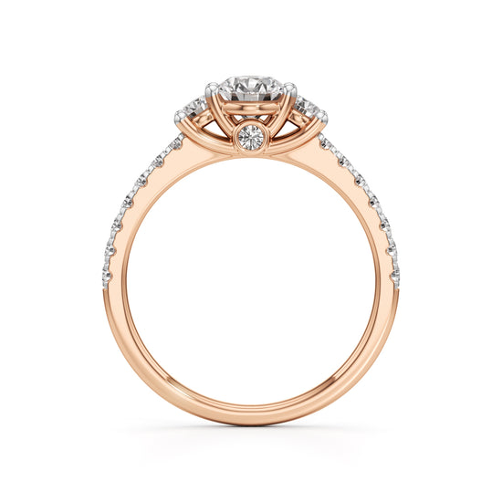 Commitra 1ct round cut engagement ring