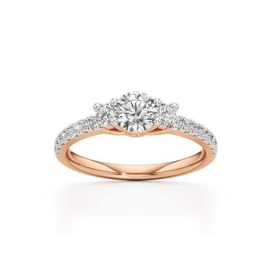 Commitra 1ct round cut engagement ring