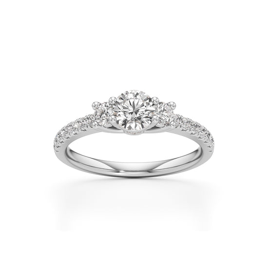 Commitra 1ct round cut engagement ring