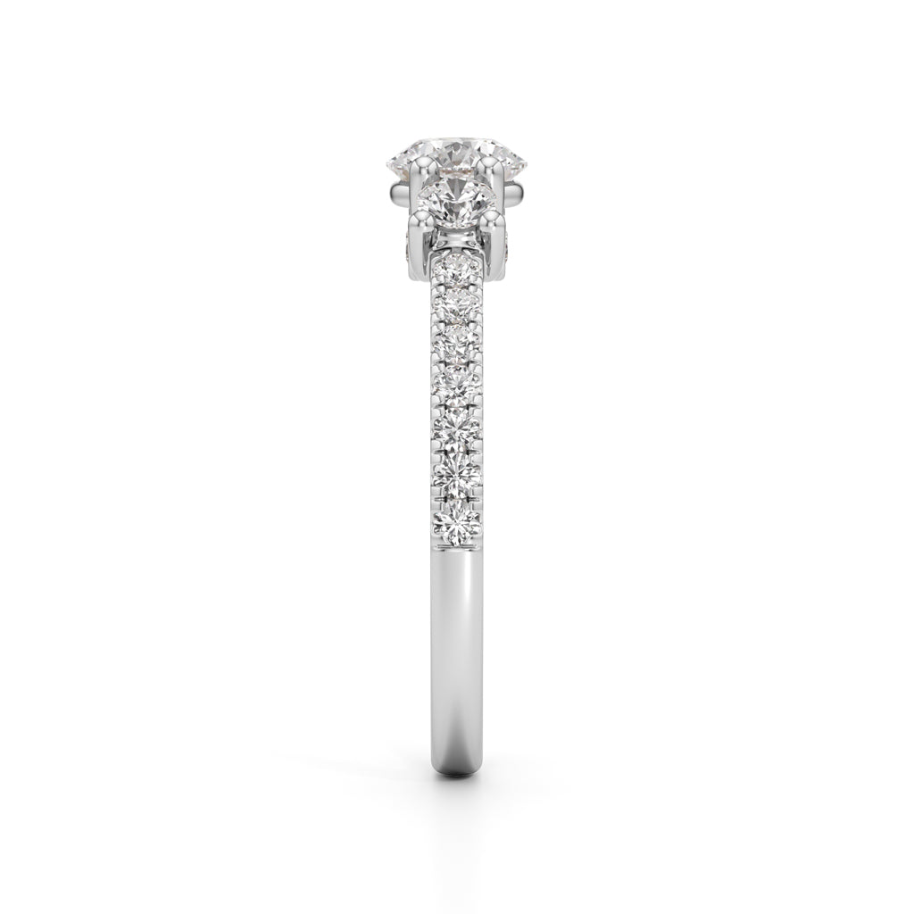 Commitra 1ct round cut engagement ring