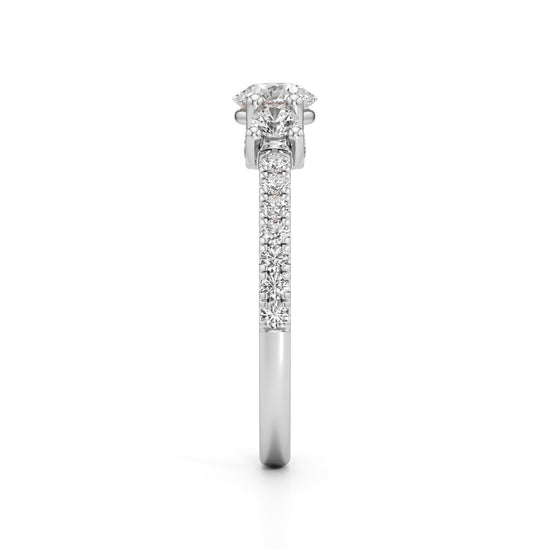Commitra 1ct round cut engagement ring