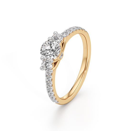 Commitra 1ct round cut engagement ring