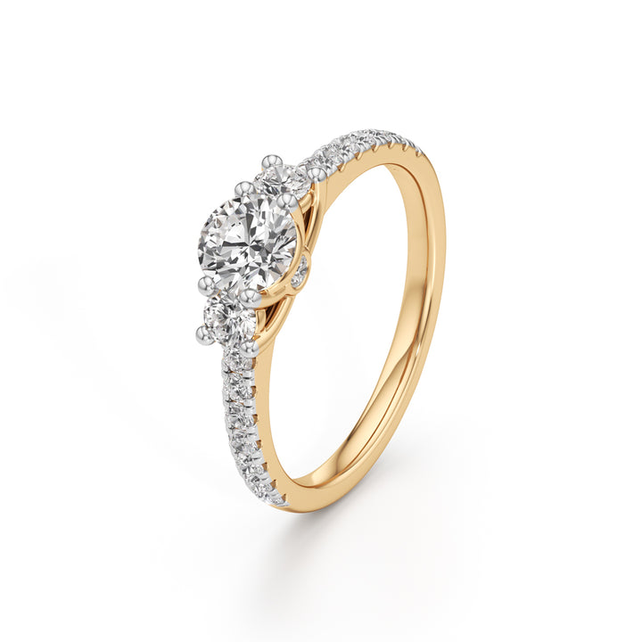 Commitra 1ct round cut engagement ring
