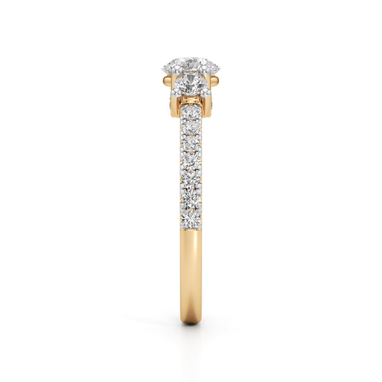 Commitra 1ct round cut engagement ring