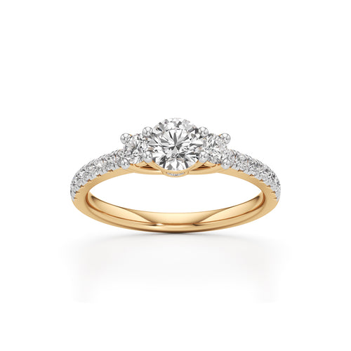 Commitra 1ct round cut engagement ring