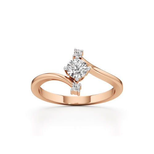 Deliraine 025Ct Bypass Round Cut Delicate Ring
