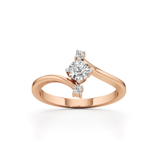 Deliraine 025Ct Bypass Round Cut Delicate Ring