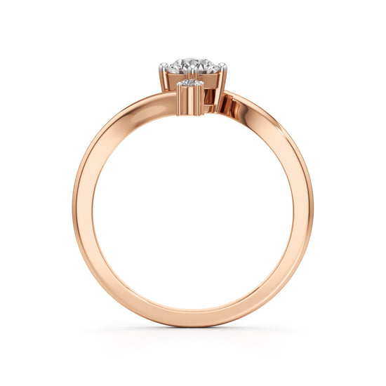 Deliraine 025Ct Bypass Round Cut Delicate Ring