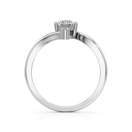 Deliraine 025Ct Bypass Round Cut Delicate Ring