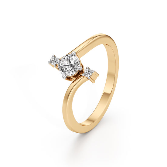 Deliraine 025Ct Bypass Round Cut Delicate Ring