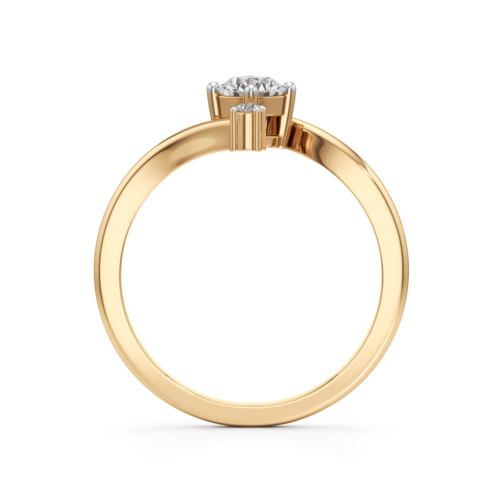 Deliraine 025Ct Bypass Round Cut Delicate Ring