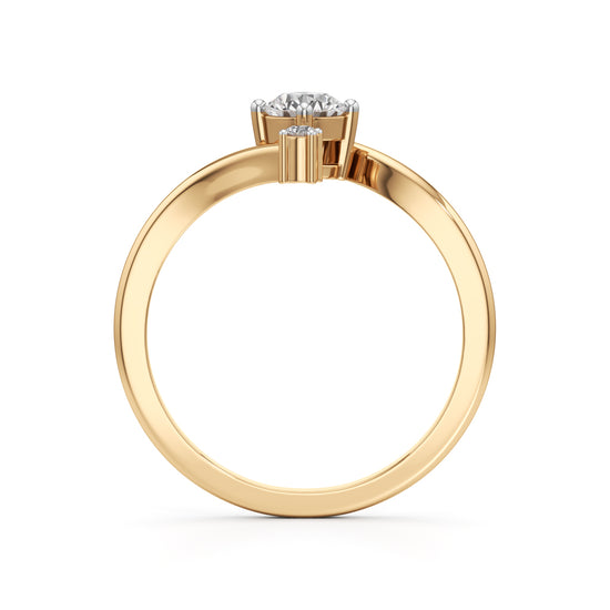 Deliraine 025Ct Bypass Round Cut Delicate Ring