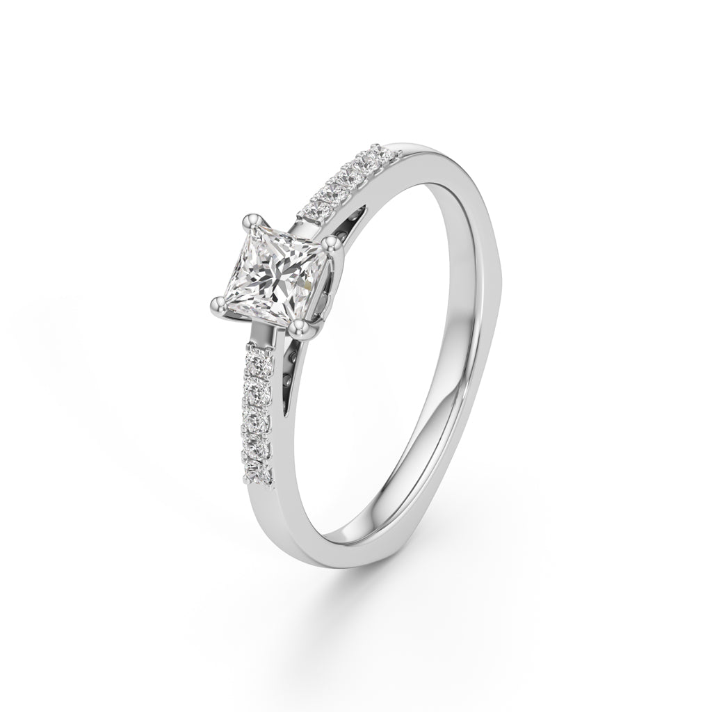 Serenera 025Ct Split Shank Pear Cut Engagement Ring