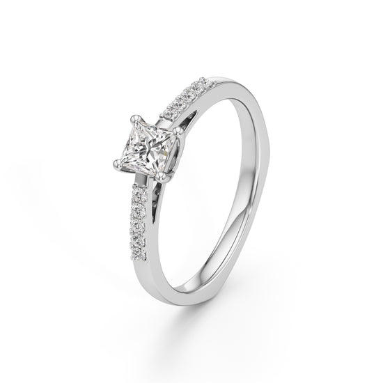 Serenera 025Ct Split Shank Pear Cut Engagement Ring