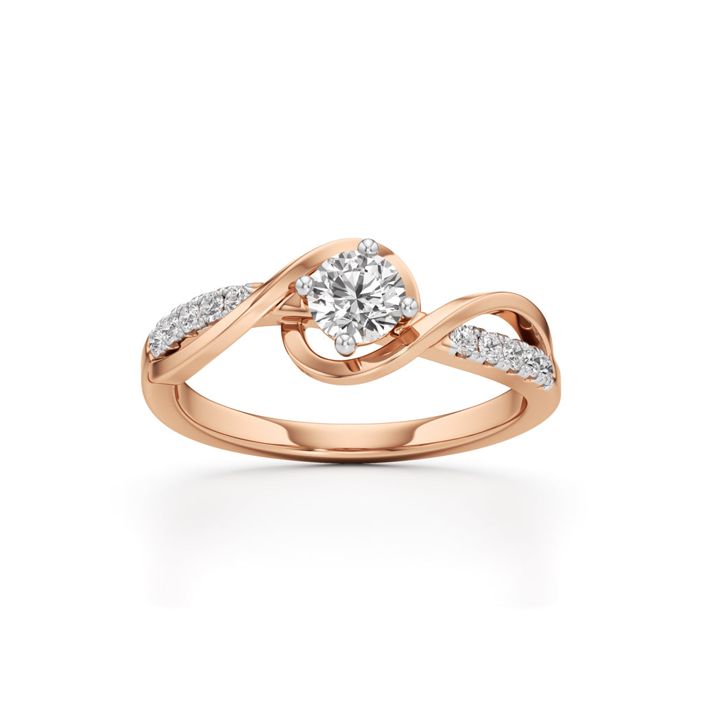 Divara Braided Round Cut Classic Ring
