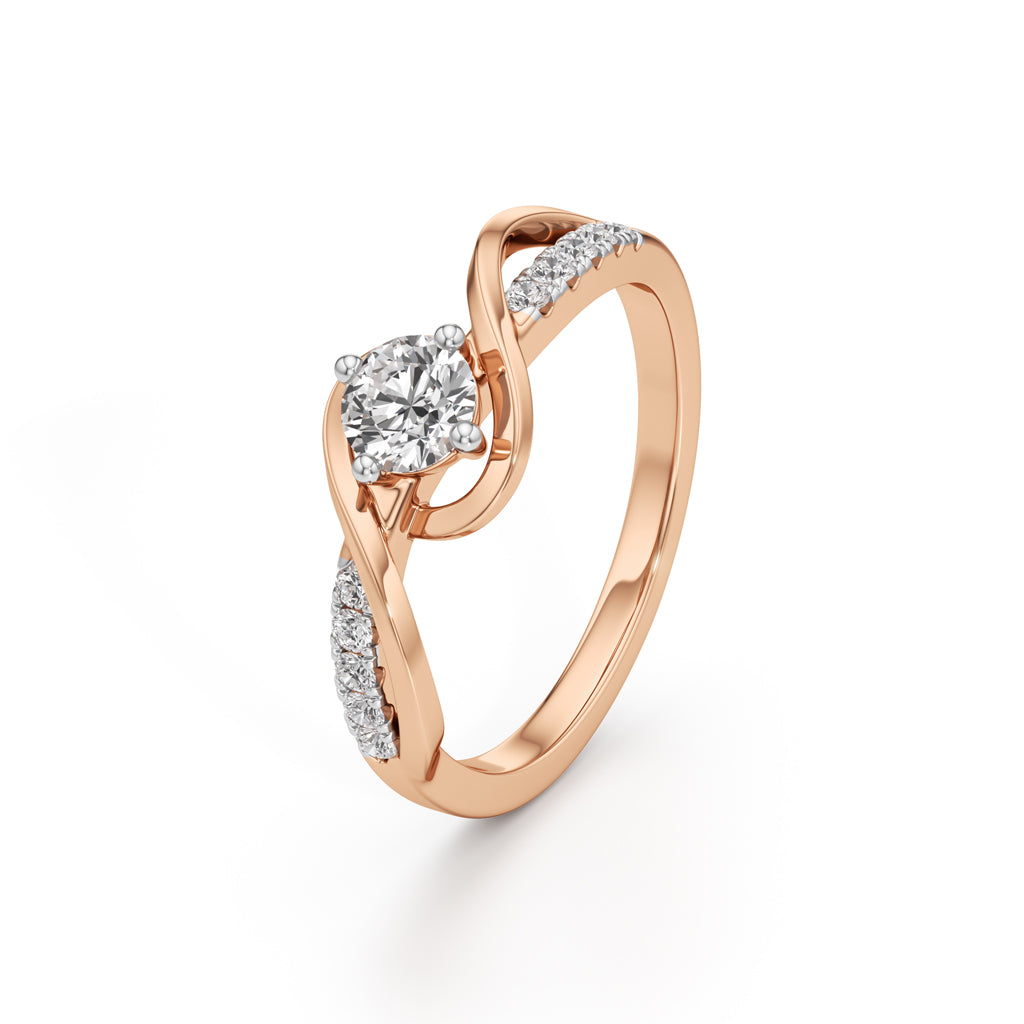 Divara Braided Round Cut Classic Ring