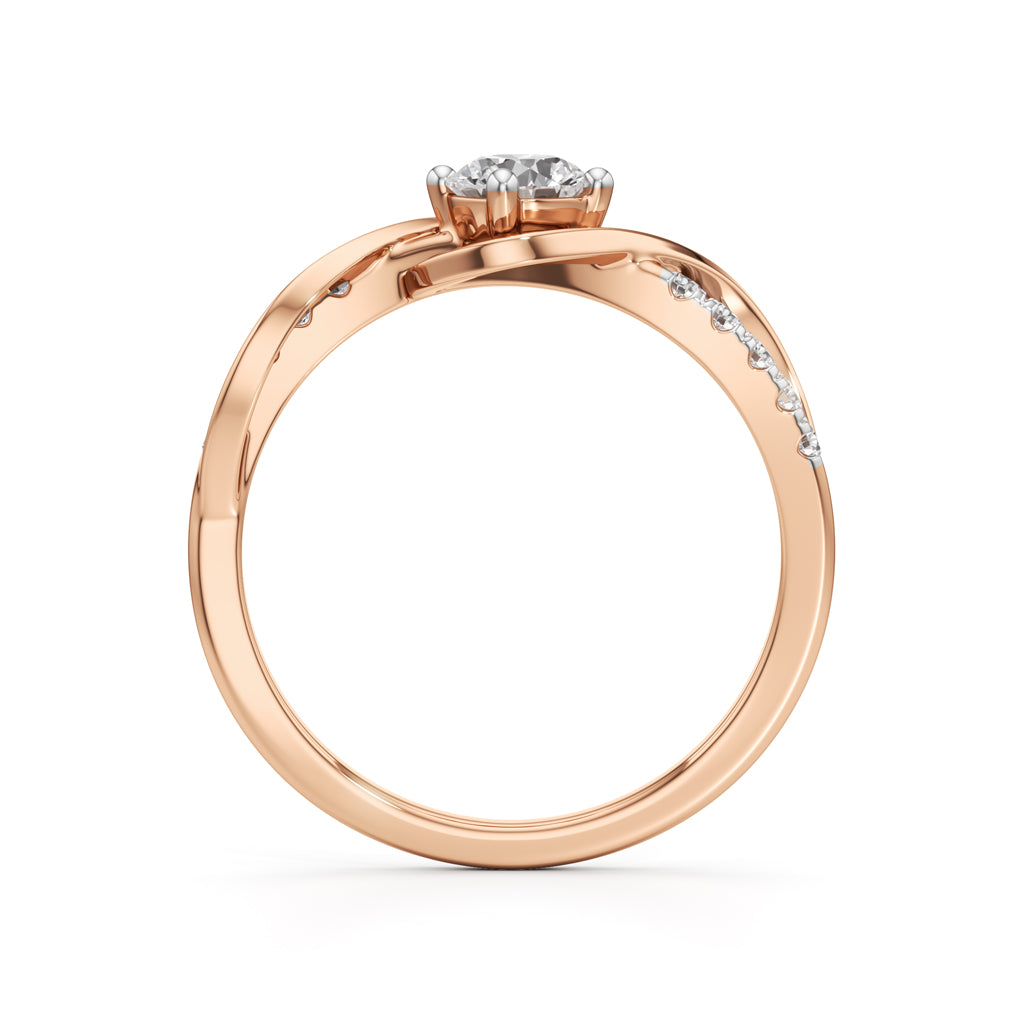 Divara Braided Round Cut Classic Ring