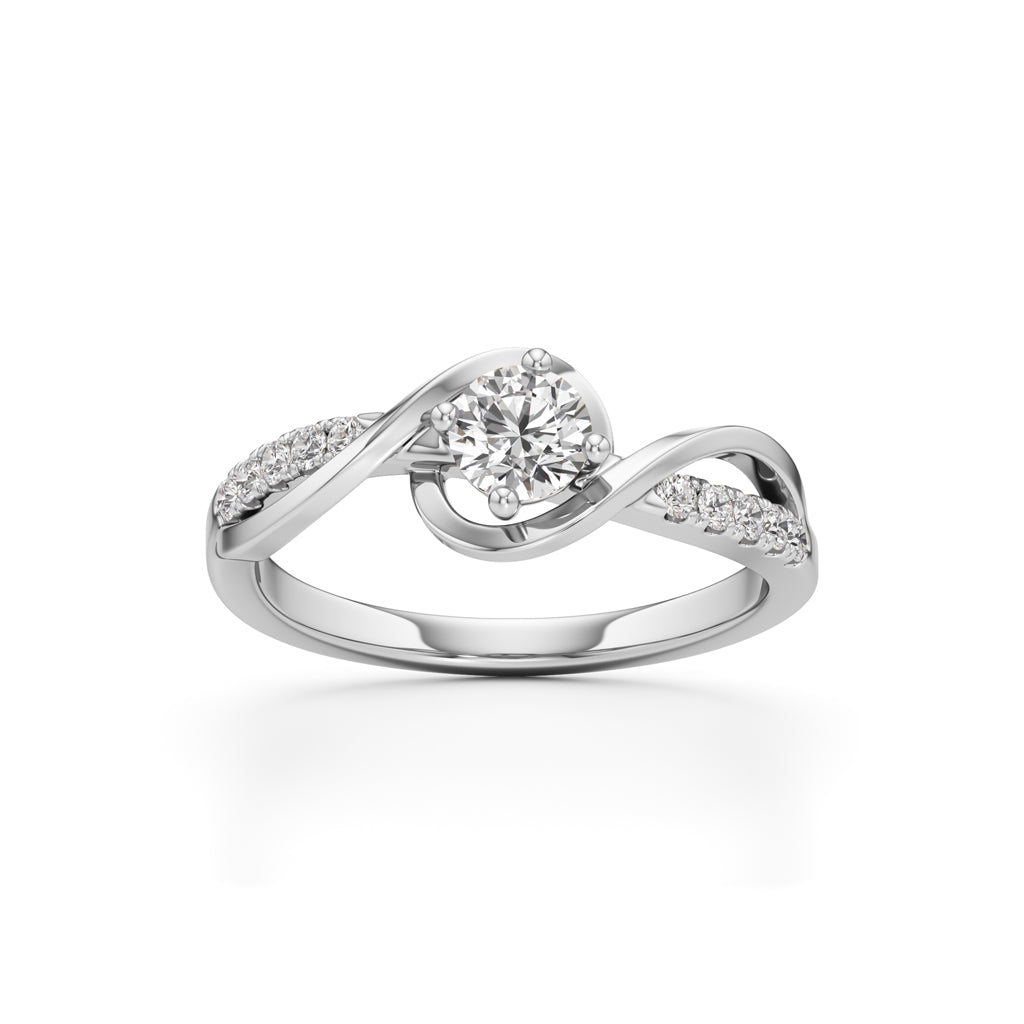 Divara Braided Round Cut Classic Ring