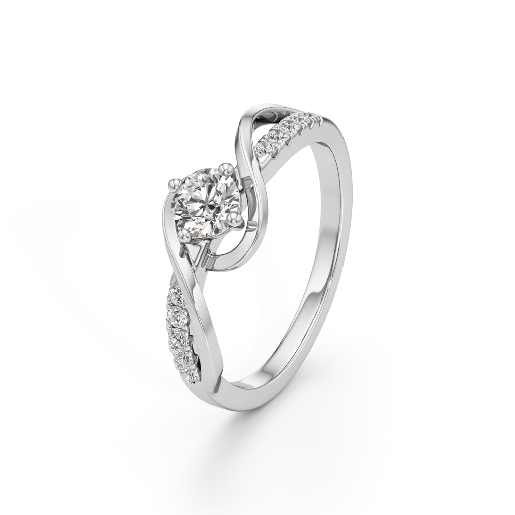 Divara Braided Round Cut Classic Ring