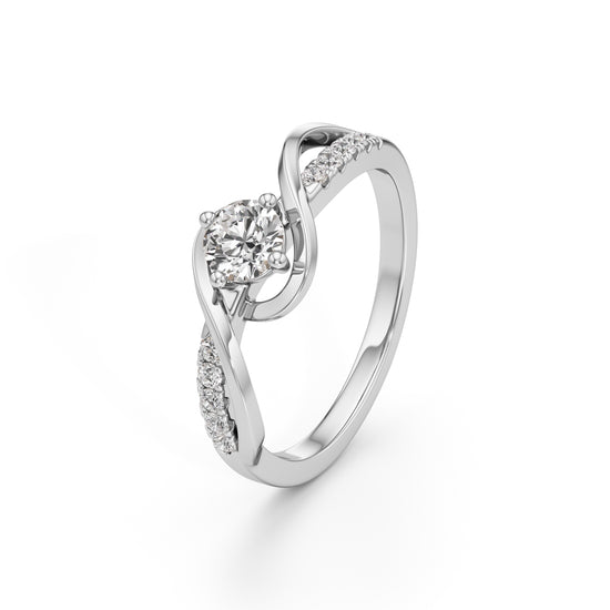 Divara Braided Round Cut Classic Ring