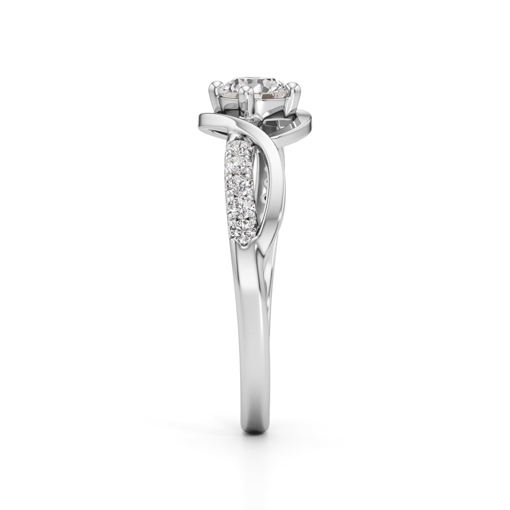 Divara Braided Round Cut Classic Ring
