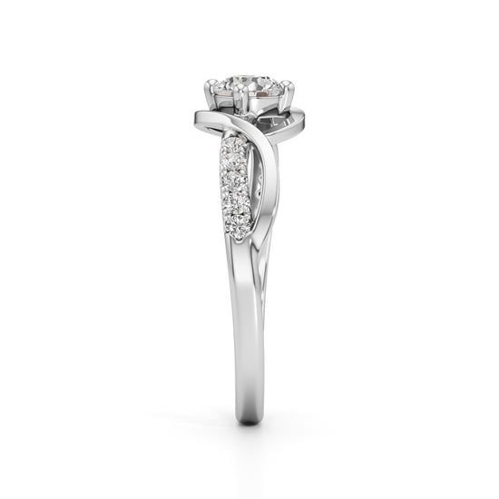 Divara Braided Round Cut Classic Ring