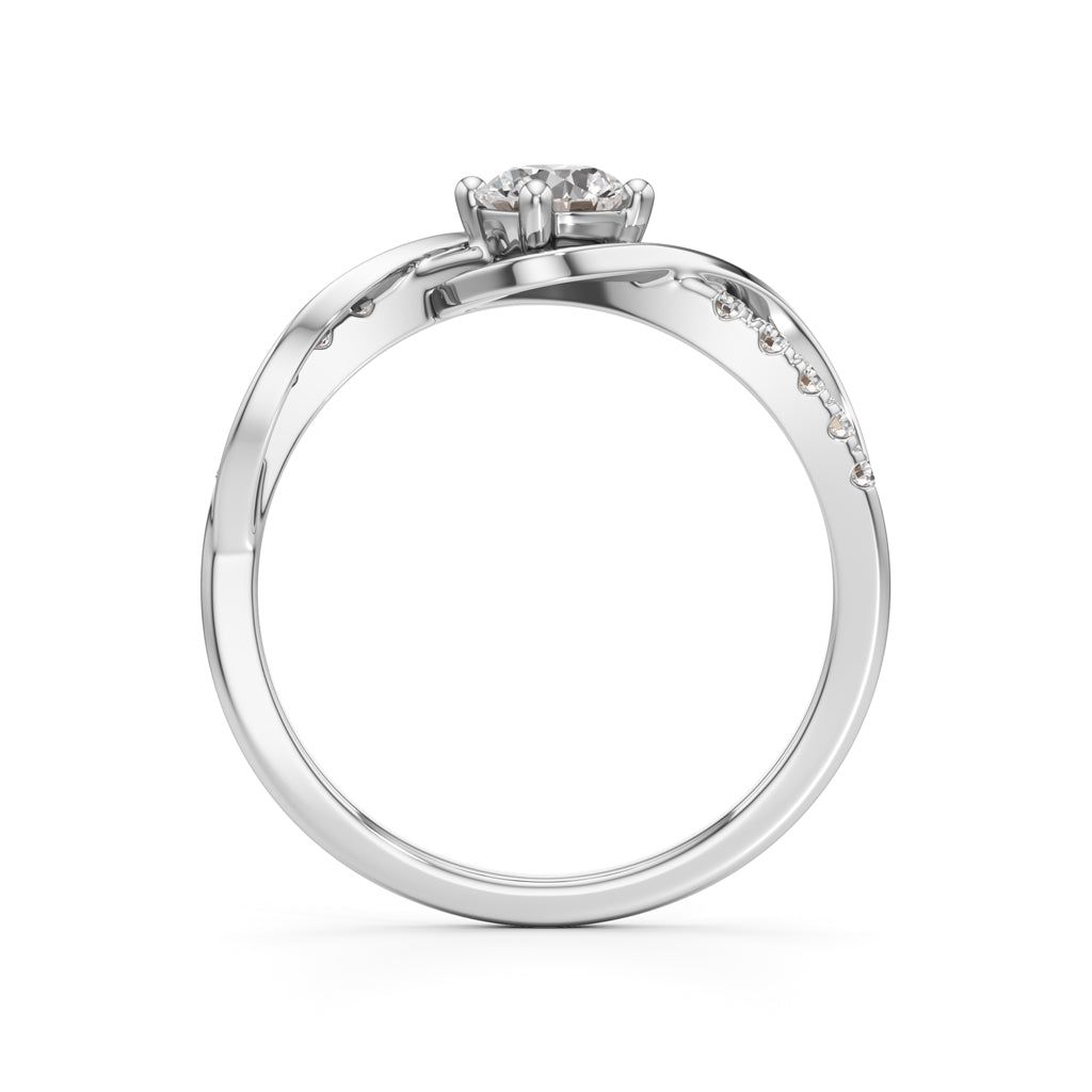 Divara Braided Round Cut Classic Ring
