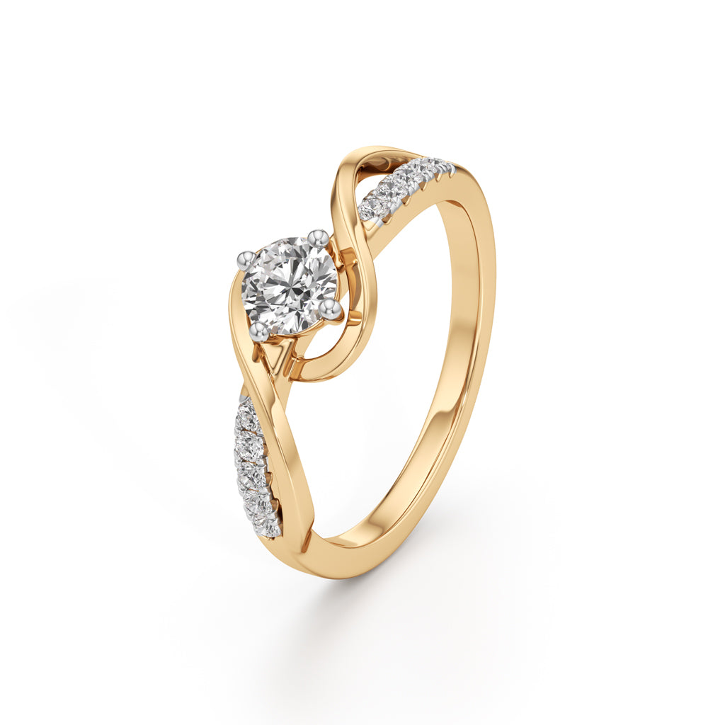 Divara Braided Round Cut Classic Ring