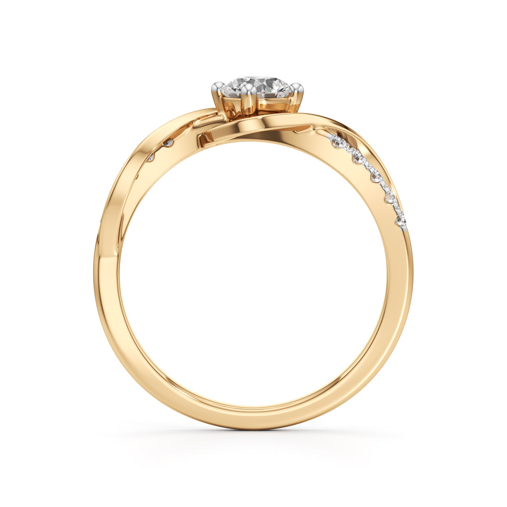 Divara Braided Round Cut Classic Ring