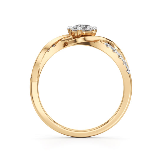 Divara Braided Round Cut Classic Ring