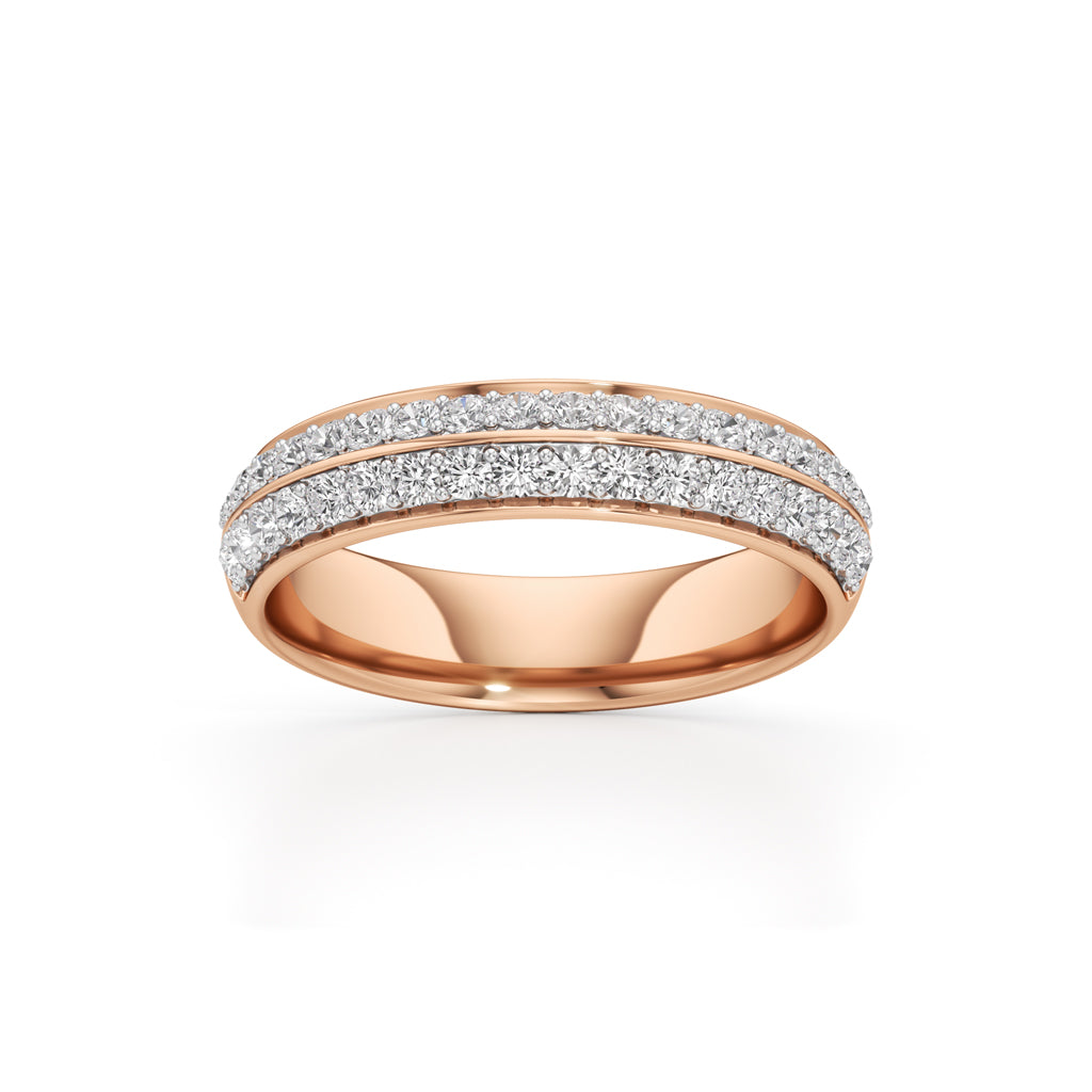 Estrella Two Row Surface Prong Style Ring