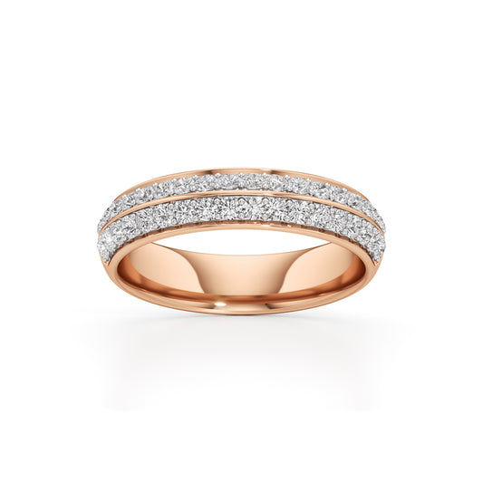 Estrella Two Row Surface Prong Style Ring
