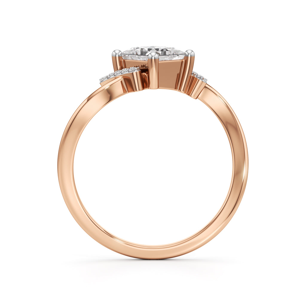 Aureliax 075Ct Curve Shank Princess Cut Classic Ring