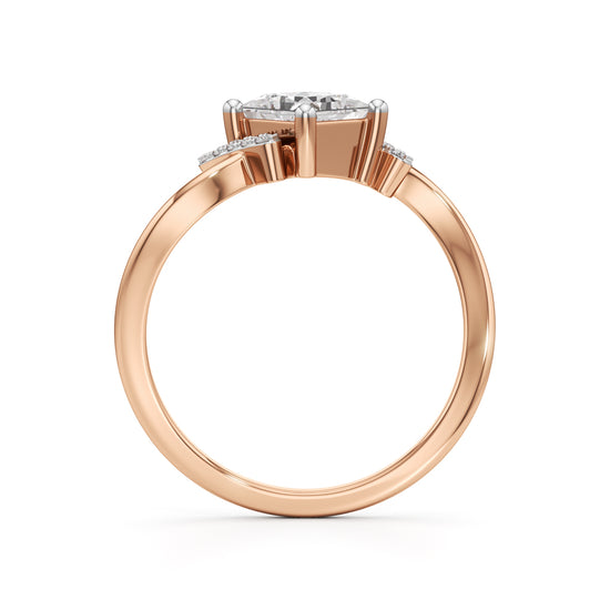 Aureliax 075Ct Curve Shank Princess Cut Classic Ring