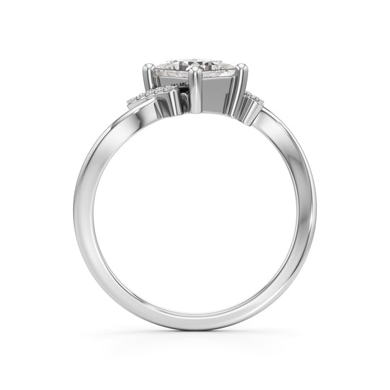 Aureliax 075Ct Curve Shank Princess Cut Classic Ring