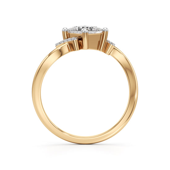 Aureliax 075Ct Curve Shank Princess Cut Classic Ring