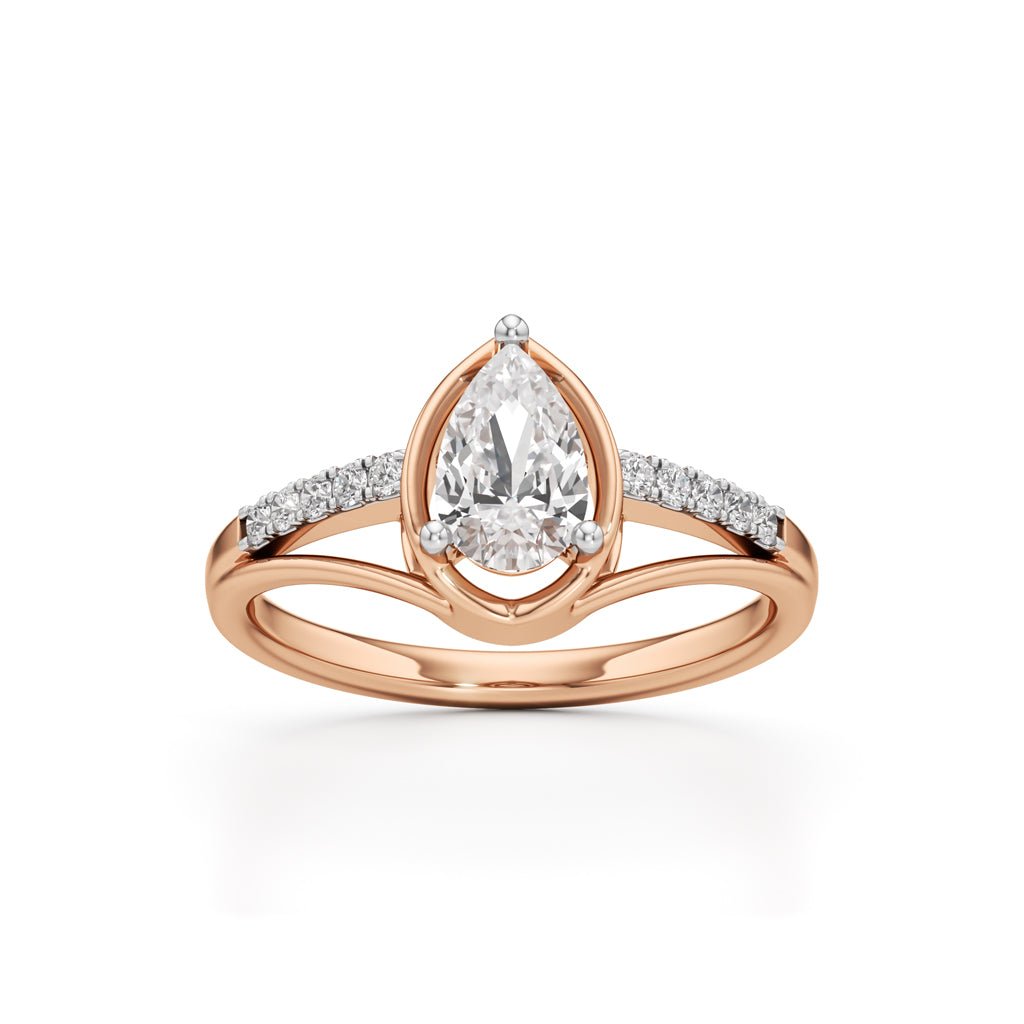 Pristalle 075Ct Four Prong Marquise Cut Classic Ring