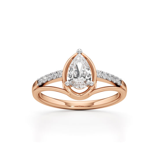 Pristalle 075Ct Four Prong Marquise Cut Classic Ring