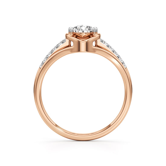 Pristalle 075Ct Four Prong Marquise Cut Classic Ring