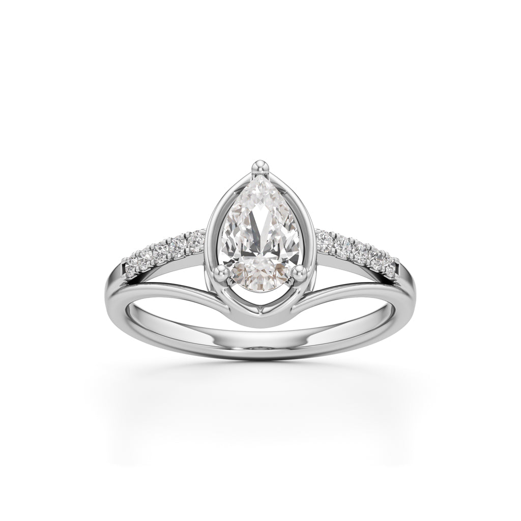 Pristalle 075Ct Four Prong Marquise Cut Classic Ring