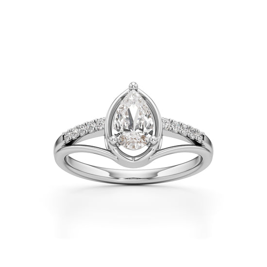Pristalle 075Ct Four Prong Marquise Cut Classic Ring