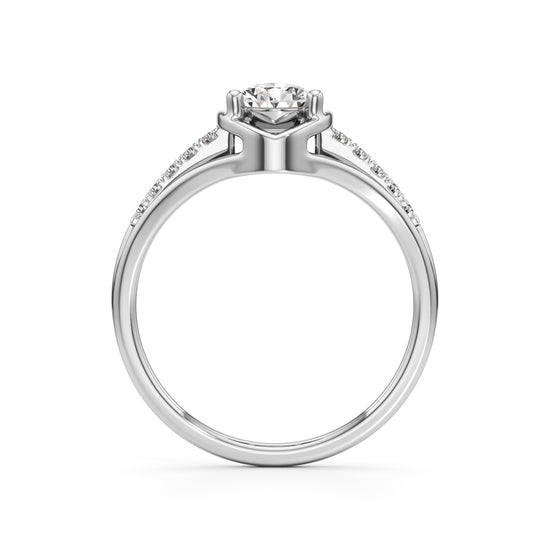 Pristalle 075Ct Four Prong Marquise Cut Classic Ring