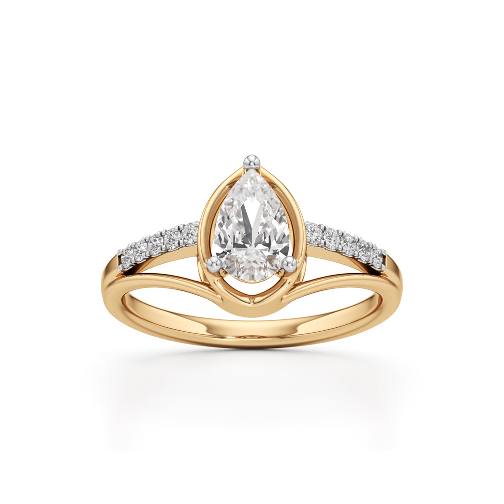 Pristalle 075Ct Four Prong Marquise Cut Classic Ring
