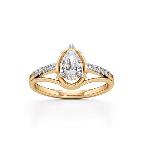 Pristalle 075Ct Four Prong Marquise Cut Classic Ring