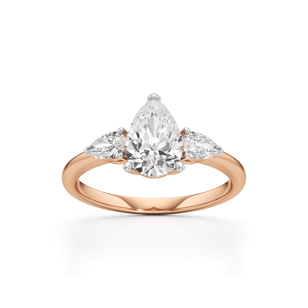 Triavaira 1Ct Pear Cut Three Stone Ring